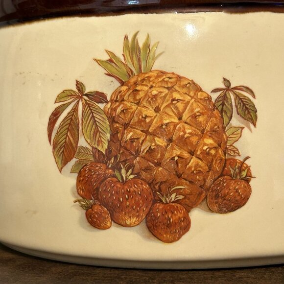 Vintage McCoy Pottery Strawberry Pineapple Country Soup Tureen 1421 70s Retro - Picture 5 of 15